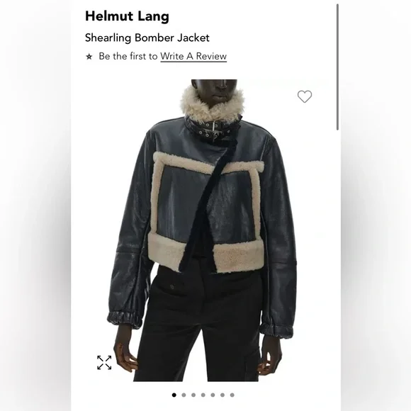 Helmut Lang Shearling Bomber Jacket. Sheep leather with fur trim - Picture 1 of 9